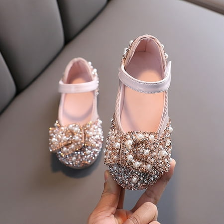 Toddler Kids Baby Girls Crystal Bling Sequins Single Princess Shoes Sandals