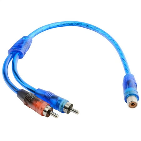 Car Audio Cable 1 Female To 2 Male RCA Adapter Wire Splitter Signal Connector