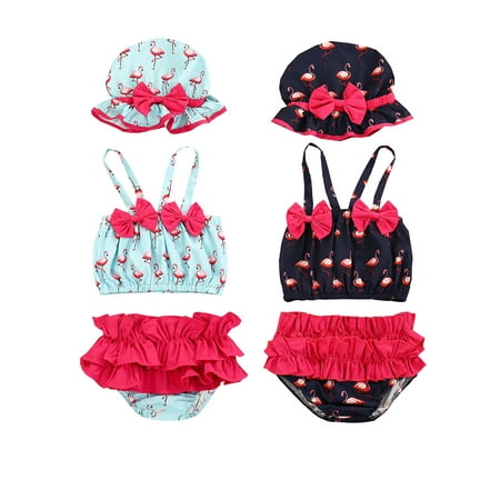 Infant Baby Girl Swimsuit Cute Flamingo Bikini Set Strap Halter Top Floral Bottoms with Hat Swimwears 3Pcs Bathing Suit
Infant Baby Girl Swimsuit Cute Flamingo Bikini Set Strap Halter Top Floral Bottoms with Hat Swimwears 3Pcs Bathing Suit