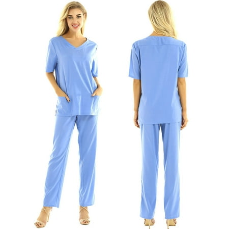 iiniim Women s V-Neck Top and Pant Scrubs Medical Uniform Two Piece Short Sleeve Shirts Outfit
iiniim Women s V-Neck Top and Pant Scrubs Medical Uniform Two Piece Short Sleeve Shirts Outfit