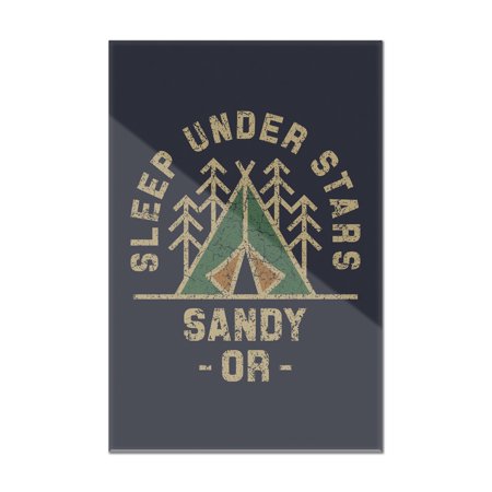 Sandy, Oregon - Sleep Under the Stars - Contour - Lantern Press Artwork (8x12 Acrylic Wall Sign)