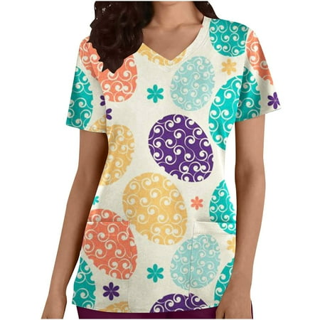 SELONE Easter Scrub Top for Women Graphic Short Sleeve V Neck Bunny Gnomes Easter Eggs Printing with Pockets Workwear Casual Summer Cute Spring Trendy Comfortable Fashion Pullover Vintage Yellow M
SELONE Easter Scrub Top for Women Graphic Short Sleeve V Neck Bunny Gnomes Easter Eggs Printing with Pockets Workwear Casual Summer Cute Spring Trendy Comfortable Fashion Pullover Vintage Yellow M