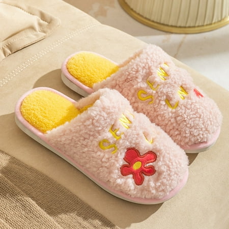SUODUI Women s Slippers Winter Couples Wimen Warm Home Baotou Plush Soft Bottom Comfortable Solid Color Flat Cotton Mop Pink 7.5
SUODUI Women s Slippers Winter Couples Wimen Warm Home Baotou Plush Soft Bottom Comfortable Solid Color Flat Cotton Mop Pink 7.5