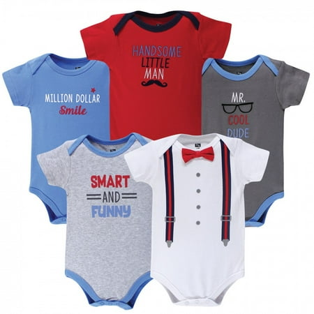 Hudson Baby Infant Boy Cotton Bodysuits 5pk Mr Cool Dude 6-9 Months