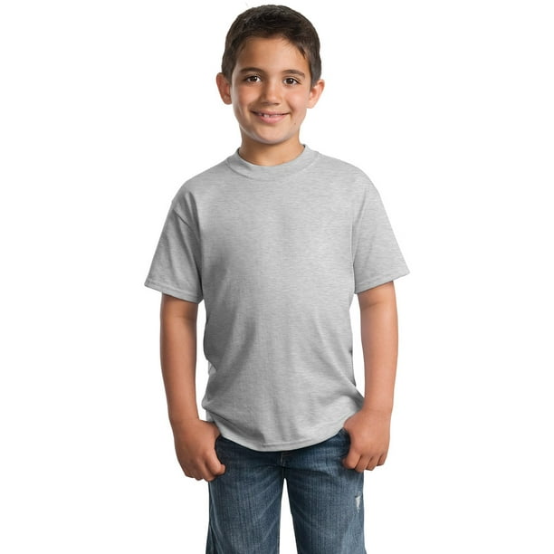 Port Company PC55Y Boys Regular T-Shirt - Ash - M