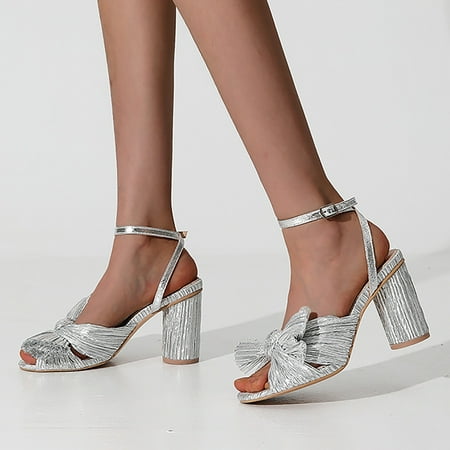 TOWED22 Sandals Women Women s Summer Thick Heel High Heel Bow Crossborder Large Size Sandals Silver
TOWED22 Sandals Women Women s Summer Thick Heel High Heel Bow Crossborder Large Size Sandals Silver
