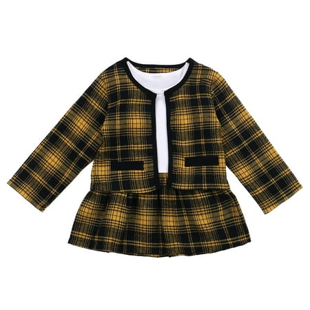 Christmas Baby Girls Lovely Dress Plaid Print Long Sleeve Tops+Coat Party 2Pcs New Year Suits
Christmas Baby Girls Lovely Dress Plaid Print Long Sleeve Tops+Coat Party 2Pcs New Year Suits