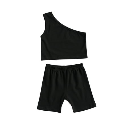 JYYYBF 0-4Y Summer Kids Girls Clothing Fashion One Shoulder Sleeveless Crop Top Vest+Shorts Toddler 2pcs Outfits Set Black 3-4 Years
JYYYBF 0-4Y Summer Kids Girls Clothing Fashion One Shoulder Sleeveless Crop Top Vest+Shorts Toddler 2pcs Outfits Set Black 3-4 Years