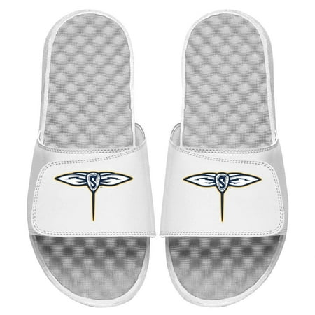 Men s ISlide White Georgia Swarm Primary Logo Slide Sandals
