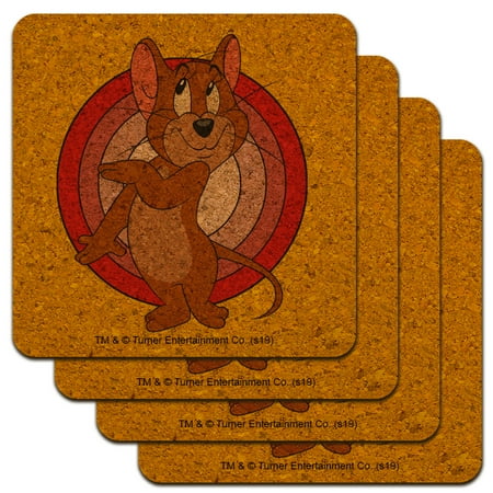 Tom and Jerry Jerry Character Low Profile Novelty Cork Coaster Set