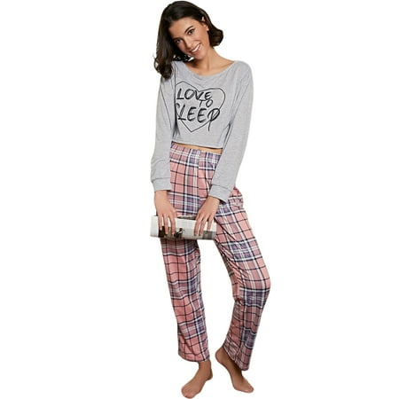 Women s Long Sleeve Loungewear Set Round Neck Pullover and Plaid Printed Pants Sleepwear 2pcs Pj Set S-XL
Women s Long Sleeve Loungewear Set Round Neck Pullover and Plaid Printed Pants Sleepwear 2pcs Pj Set S-XL