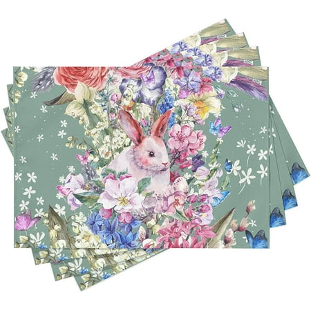 Placemats Set of 4 Spring Bunny Floral Place Mats Washable Linen Holiday Easter Placemat for Kitchen Dining Table Home Party Decor 18x12 Inch
Placemats Set of 4 Spring Bunny Floral Place Mats Washable Linen Holiday Easter Placemat for Kitchen Dining Table Home Party Decor 18x12 Inch