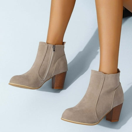 Njoeus Women S Boots Knee High Boots Women S Fall Winter Solid Color Flock Boots Chunky Heel High-Heels Short Boots Round-Toe Side Zipper Boots Womens Tall Boots
Njoeus Women S Boots Knee High Boots Women S Fall Winter Solid Color Flock Boots Chunky Heel High-Heels Short Boots Round-Toe Side Zipper Boots Womens Tall Boots