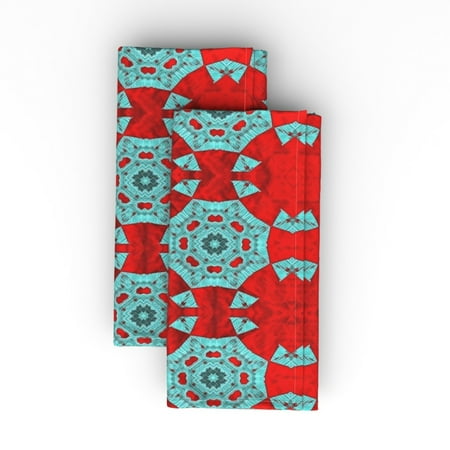 Cotton Sateen Dinner Napkins (Set of 2) - Turquoise Star Red Circle Print Cloth Dinner Napkins by Spoonflower
Cotton Sateen Dinner Napkins (Set of 2) - Turquoise Star Red Circle Print Cloth Dinner Napkins by Spoonflower