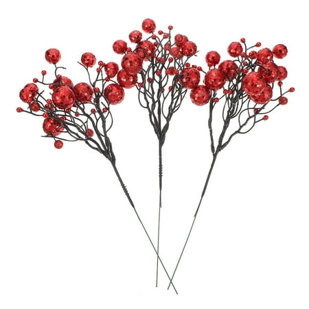 

3pcs DIY Xmas Artificial Berries Branches Christmas Ornaments Simulation Berries