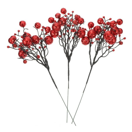 3pcs DIY Xmas Artificial Berries Branches Christmas Ornaments Simulation Berries