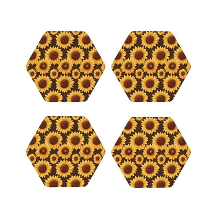 Tideii Chocolate Plaid Sunflower for Leather Coasters 4 Pieces Anti-fouling and Anti-scalding Decorative Coasters Suitable for Restaurants Kitchens Coffee Shops-Hexagon
Tideii Chocolate Plaid Sunflower for Leather Coasters 4 Pieces Anti-fouling and Anti-scalding Decorative Coasters Suitable for Restaurants Kitchens Coffee Shops-Hexagon