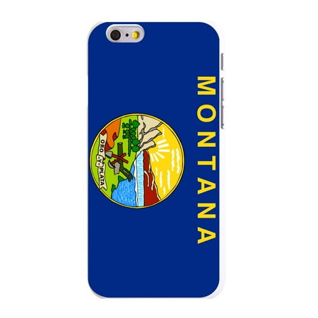 CUSTOM White Hard Plastic Snap-On Case for Apple iPhone 6 / 6S (4.7" Screen) - Montana State Flag