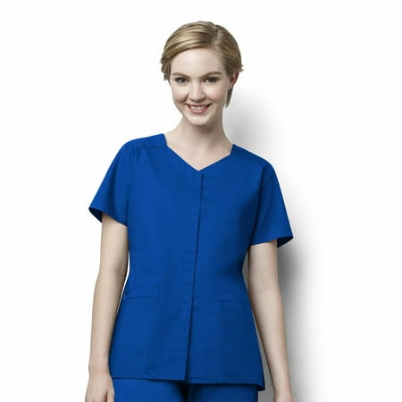 WonderWink WonderWORK 200-Women s Short Sleeve Snap Front Top