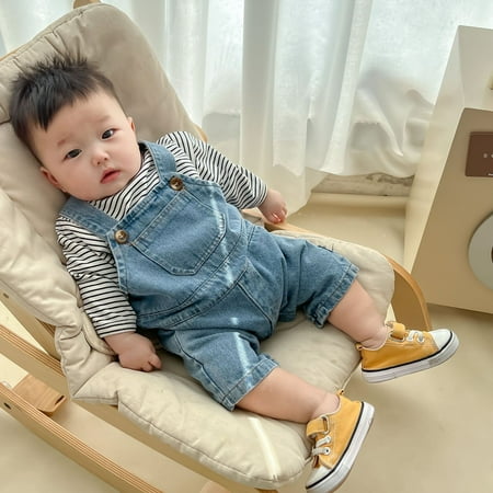 Baby spring and autumn clothes boy cowboy suspenders ha clothes climbing suit