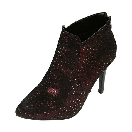 ASEIDFNSA Womens Dress Boots Studded Boots for Women Ladies Fashion Rhinestone Leather Top Pointed High Heel Shoes Back Zipper Thin High Heel Short Boots
ASEIDFNSA Womens Dress Boots Studded Boots for Women Ladies Fashion Rhinestone Leather Top Pointed High Heel Shoes Back Zipper Thin High Heel Short Boots
