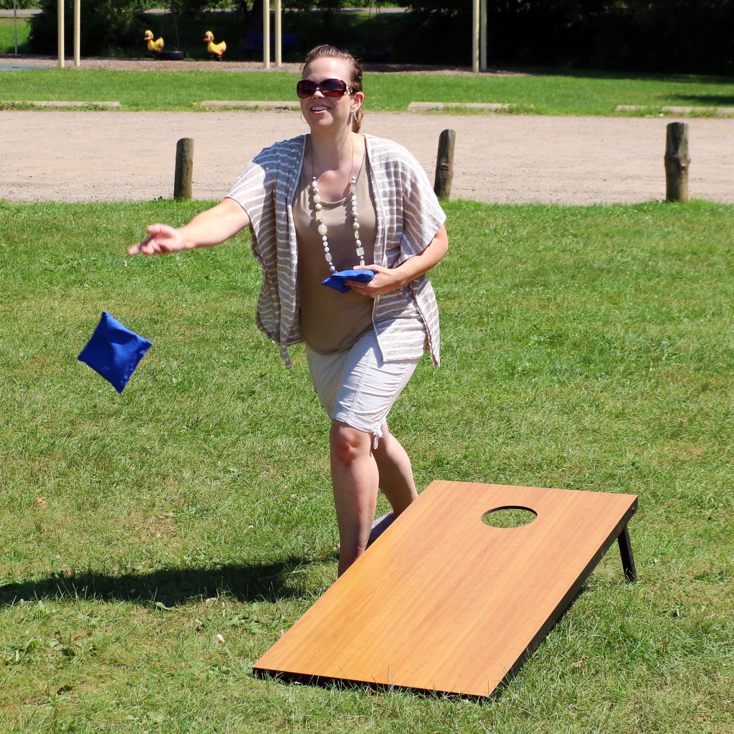 Sunnydaze 2 Foot X 4 Foot Cornhole Bean Bag Toss Game Set With 8 Bean