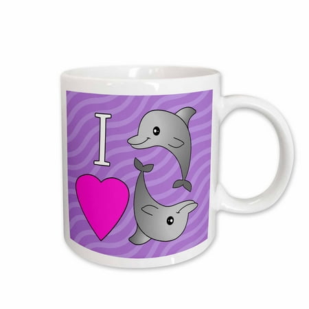 I Love Dolphins Purple 11oz Mug mug-24729-1