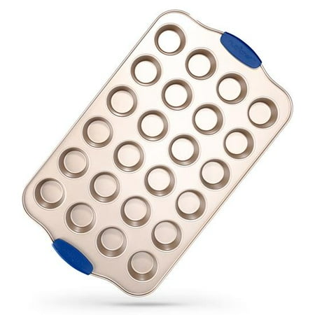 NutriChef 24 Cup Muffin Non Stick Baking Pan Attractive Gold Carbon Steel Bake Pan with Blue Silicone Handles Commercial Grade Restaurant Quality Metal Bakeware Compatible with Model NCSBSG60
NutriChef 24 Cup Muffin Non Stick Baking Pan Attractive Gold Carbon Steel Bake Pan with Blue Silicone Handles Commercial Grade Restaurant Quality Metal Bakeware Compatible with Model NCSBSG60