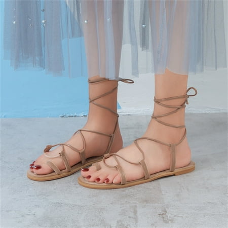 Aayomet Wide Width Sandals for Women Ladies Fashion Summer Leather Thin Strap Combination Toe Flat Ankle Strap Sandals Khaki 7
Aayomet Wide Width Sandals for Women Ladies Fashion Summer Leather Thin Strap Combination Toe Flat Ankle Strap Sandals Khaki 7