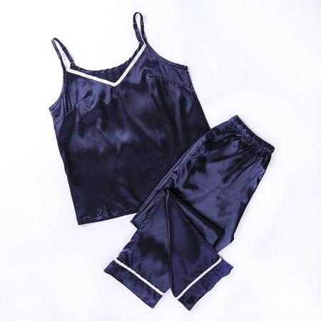 aturustex 2Pcs Women Solid Color Silk Satin Pajamas Set Sleeveless V Neck Top Long Pants Sleepwear Nightwear Loungewear Homewear
aturustex 2Pcs Women Solid Color Silk Satin Pajamas Set Sleeveless V Neck Top Long Pants Sleepwear Nightwear Loungewear Homewear