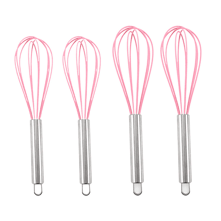 Heat Resistant Kitchen Whisks for Cooking Non Stick Cookware Perfect for Blending Whisking Beating 2 Pieces of 8 Inches + 2 Pieces of 10 Inches (Pink)
Heat Resistant Kitchen Whisks for Cooking Non Stick Cookware Perfect for Blending Whisking Beating 2 Pieces of 8 Inches + 2 Pieces of 10 Inches (Pink)