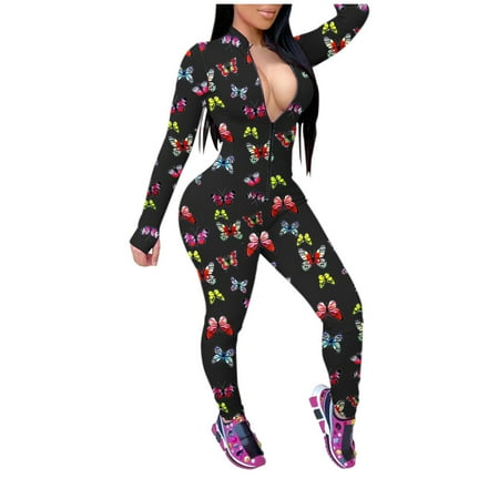 Dianli Women Butterfly Print Long Sleeve Nightwear Jumpsuit Bodysuit Playsuit Romper
Dianli Women Butterfly Print Long Sleeve Nightwear Jumpsuit Bodysuit Playsuit Romper