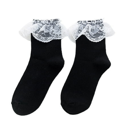 Women Lolita Solid Color Ruffle Frilly Socks Japanese Style Black White Contrast Color Princess Comfortable Cotton Opaque Ankle Lace Hosiery
Women Lolita Solid Color Ruffle Frilly Socks Japanese Style Black White Contrast Color Princess Comfortable Cotton Opaque Ankle Lace Hosiery