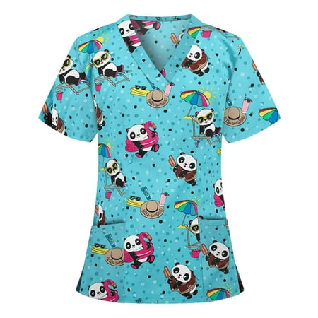 Ozmmyan Womens Tops Scrubs for Women Short Sleeve V-neck Scrubs Tops Working Uniform Printed with Two Pockets Blouse Nursing Uniform Saving Clearance
Ozmmyan Womens Tops Scrubs for Women Short Sleeve V-neck Scrubs Tops Working Uniform Printed with Two Pockets Blouse Nursing Uniform Saving Clearance