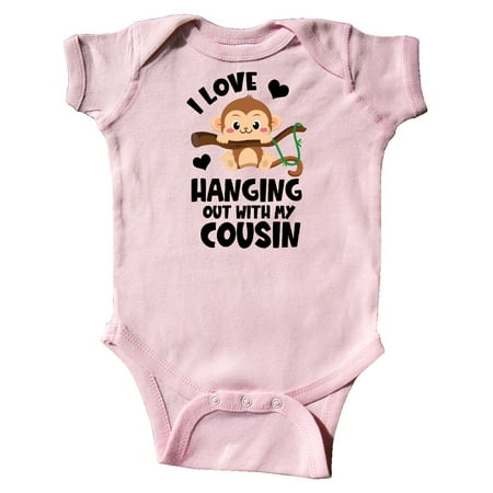 Inktastic Monkey I Love Hanging out with My Cousin Gift Baby Boy or Baby Girl Bodysuit