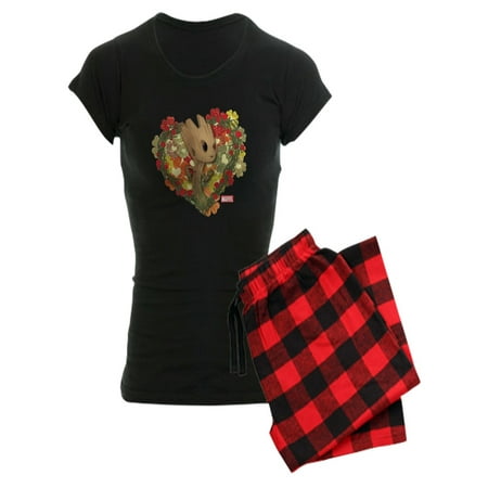 CafePress - GOTG Baby Groot Valentine - Women s Dark Pajamas