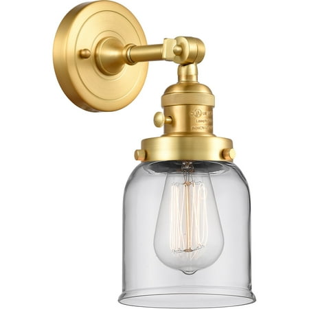 Satin Gold Tone Wall Sconces 5 Wide Steel/Cast Brass/Glass Medium Base 1 Light Fixture
Satin Gold Tone Wall Sconces 5 Wide Steel/Cast Brass/Glass Medium Base 1 Light Fixture