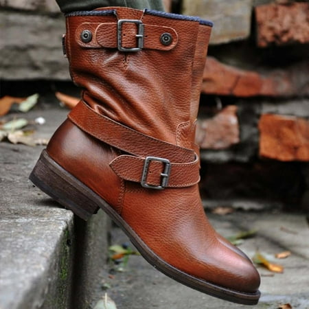 Tdoqot 2022 Boots for Women- Low-heeled Casual Christmas Gifts Chunky Heel Women s Mid Calf Boots Brown 38
Tdoqot 2022 Boots for Women- Low-heeled Casual Christmas Gifts Chunky Heel Women s Mid Calf Boots Brown 38
