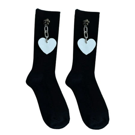 SIEYIO 2 Pairs Women Gothic Cotton Crew Socks Love Heart Pendant Chain Lolita Stockings
SIEYIO 2 Pairs Women Gothic Cotton Crew Socks Love Heart Pendant Chain Lolita Stockings