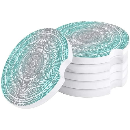 KXMDXA Aqua Green and Grey Mandala Gradient Art Set of 4 Car Coaster for Drinks Absorbent Ceramic Stone Coasters Cup Mat with Cork Base for Home Kitchen Room Coffee Table Bar Decor
KXMDXA Aqua Green and Grey Mandala Gradient Art Set of 4 Car Coaster for Drinks Absorbent Ceramic Stone Coasters Cup Mat with Cork Base for Home Kitchen Room Coffee Table Bar Decor