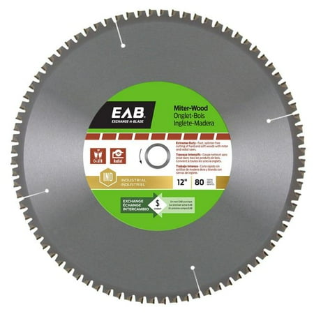 Exchange-A-Blade 1018432 12 in. x 80 Teeth Finishing Miter Industrial Recyclable Exchangeable Saw Blade
