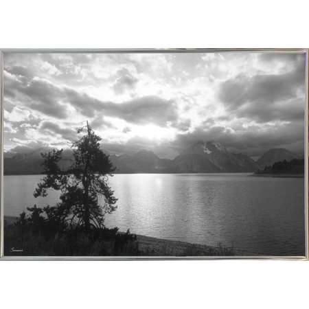 Teton 3-GORSEM62183 Print 7.25"x10.75" by Gordon Semmens in a Silver Metal Frame