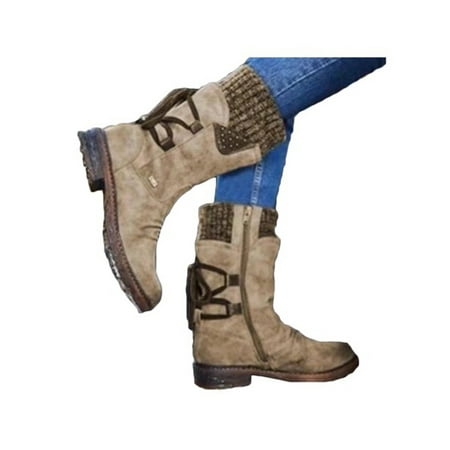 Womens Winter Warm Matte Booties Shoes Buckle Flat Short Ankle Snow Boots