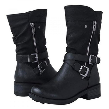 Tdoqot Womens Martin Boots- Chunky Heel Low-heeled Christmas Gifts Casual Women s Mid Calf Boots Black 39
Tdoqot Womens Martin Boots- Chunky Heel Low-heeled Christmas Gifts Casual Women s Mid Calf Boots Black 39