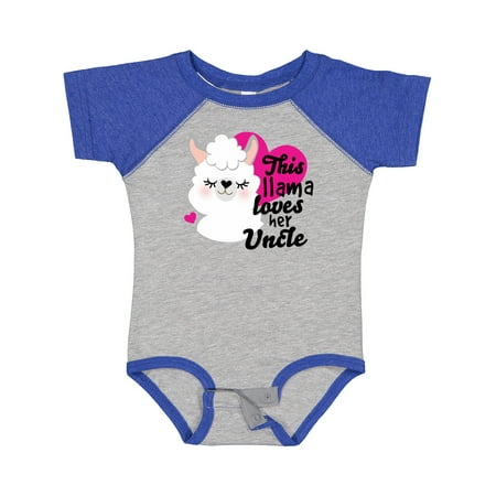 Inktastic Valentines Day This Llama Loves Her Uncle Gift Baby Girl Bodysuit