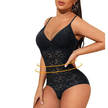 Junlan Women Tummy Control Shapewear Lace V-Neck Bodysuit Waist Trainer Body Shaper Slimming Cami Jumpsuit
Junlan Women Tummy Control Shapewear Lace V-Neck Bodysuit Waist Trainer Body Shaper Slimming Cami Jumpsuit