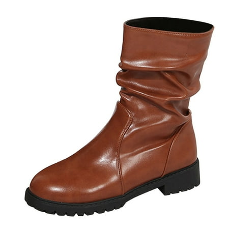 HSMQHJWE Long Boots Cowboy Boot Trees For Men Ladies British Style Solid Color Pleated Leather Thick Heel Fashion Medium Boots Cow Boots
HSMQHJWE Long Boots Cowboy Boot Trees For Men Ladies British Style Solid Color Pleated Leather Thick Heel Fashion Medium Boots Cow Boots