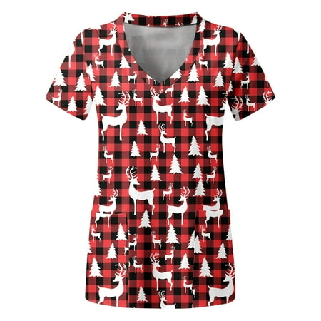 TAIAOJING Women Scrubs Top Plus Size Top V Neck Short Sleeved Pockets Printed T Shirt Tunic Tops
TAIAOJING Women Scrubs Top Plus Size Top V Neck Short Sleeved Pockets Printed T Shirt Tunic Tops