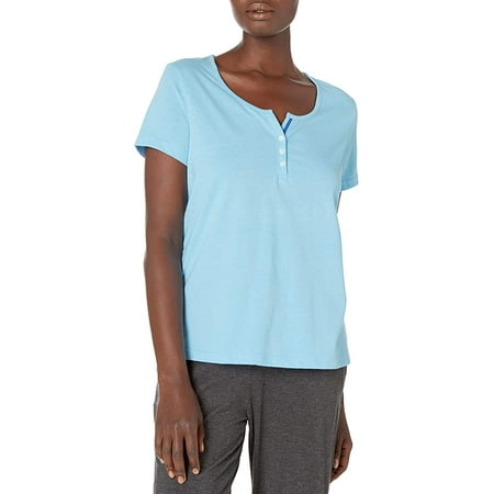 

Karen Neuburger Women s Pajama Lounge Top Short Sleeve T-Shirt Pj Solid Light Blue Small
