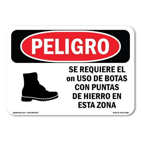 OSHA Danger Sign - Steel Toe Shoes Required In Area Spanish | Plastic Sign | Protect Your Business Construction Site Shop Area | Made in The USA
OSHA Danger Sign - Steel Toe Shoes Required In Area Spanish | Plastic Sign | Protect Your Business Construction Site Shop Area | Made in The USA